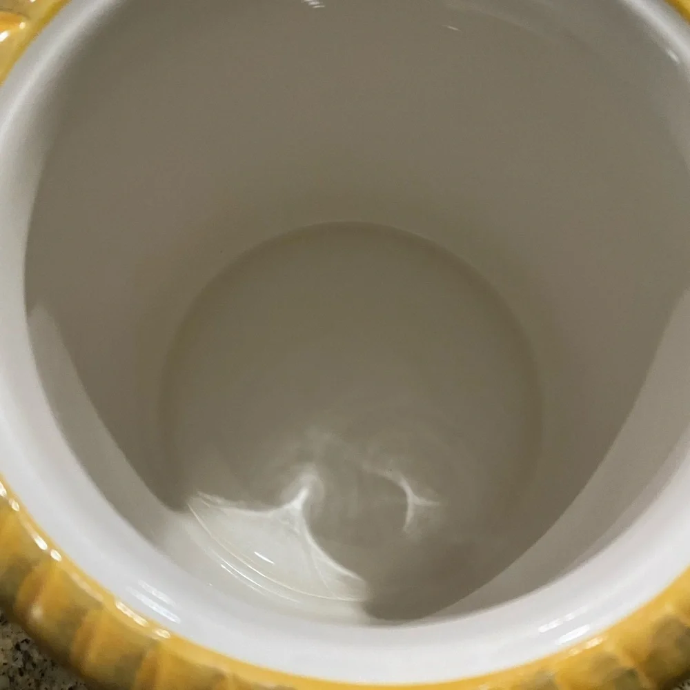 Pier 1 Earthenware Oralia Mediterranean Floral Discontinued Ceramic 11”Canister